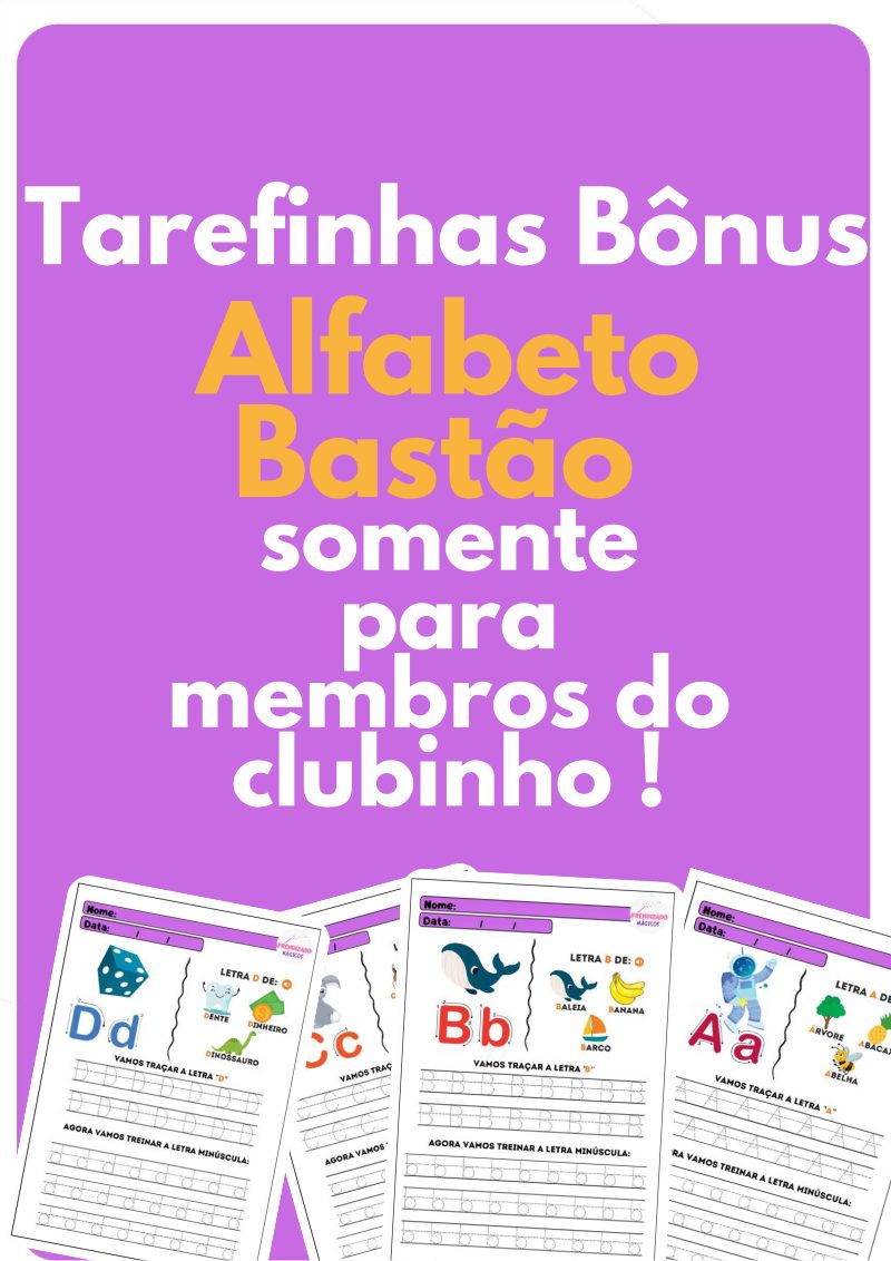 📚 Apostila Alfabeto Bastão – Clubinho Exclusivo ✏️