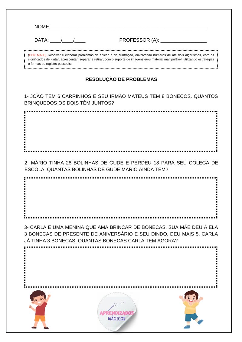 Apostila Situações – Problemas  1° ao 5° ano