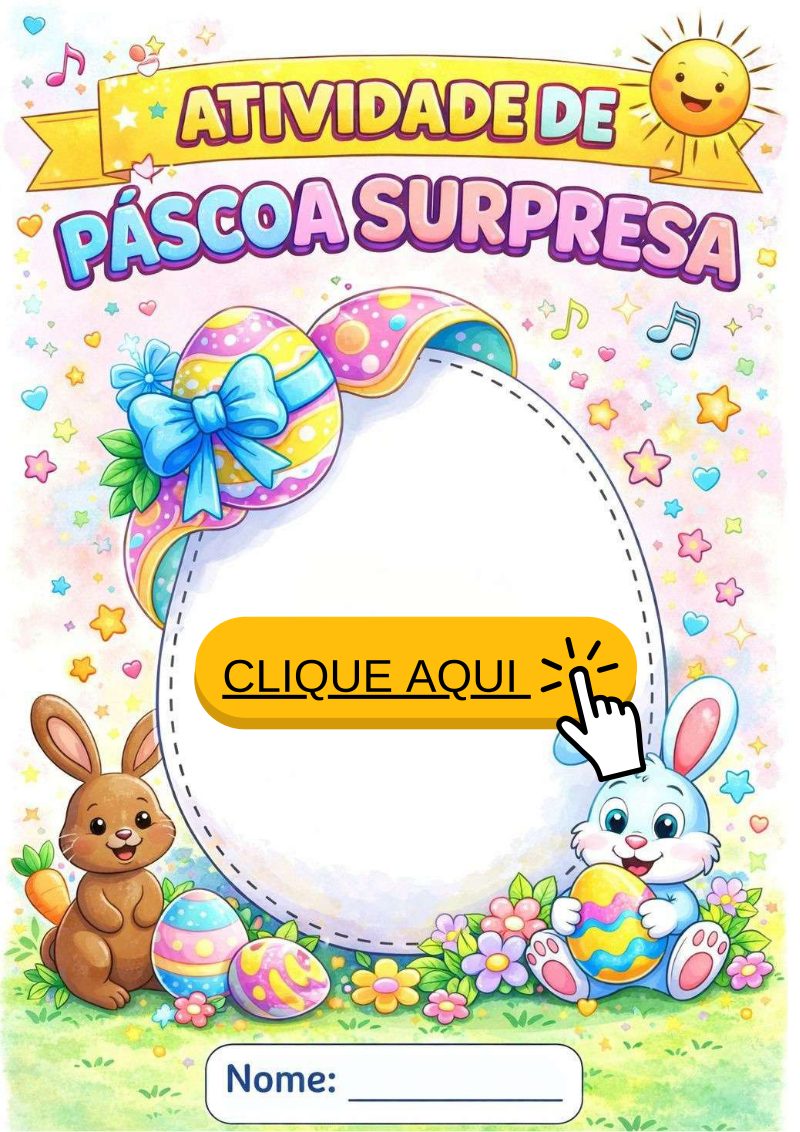 Atividade de Páscoa Surpresa – Porta-Retrato com Foto da Criança | Versão Colorida e Para Colorir