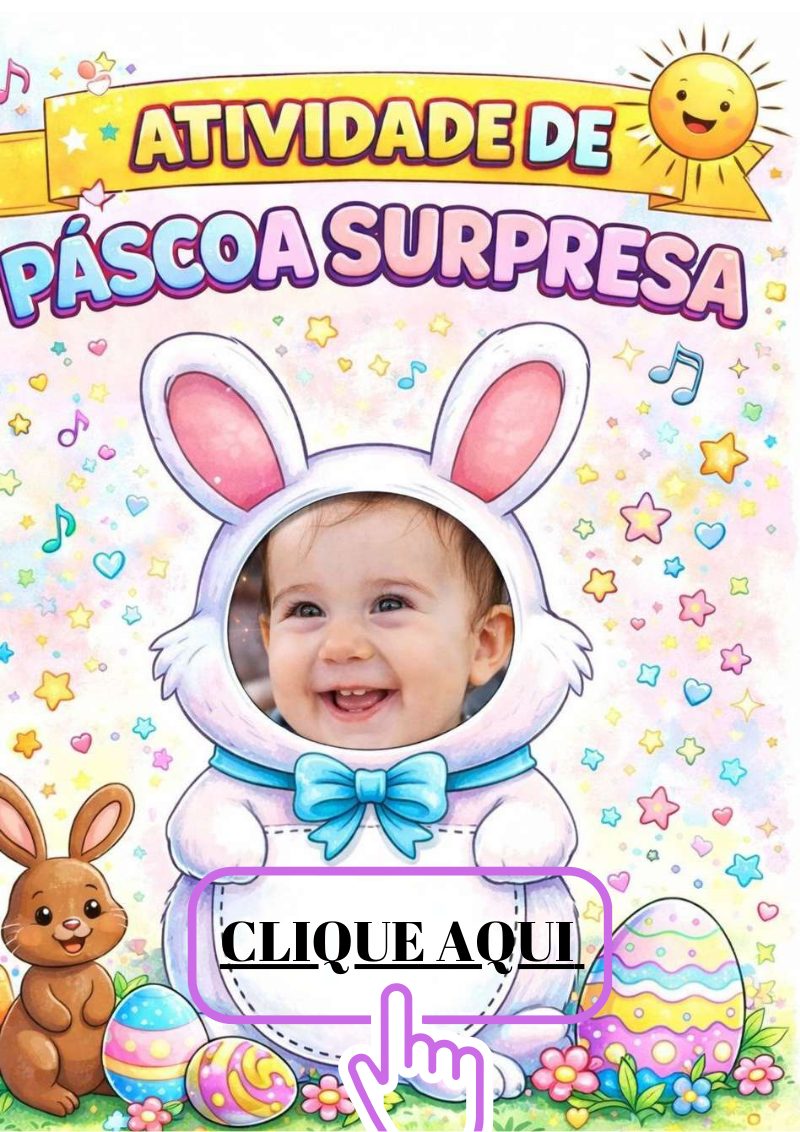 Atividade de Páscoa Surpresa – Porta-Retrato do Coelhinho com Foto da Criança | Editável e Versão para Colorir