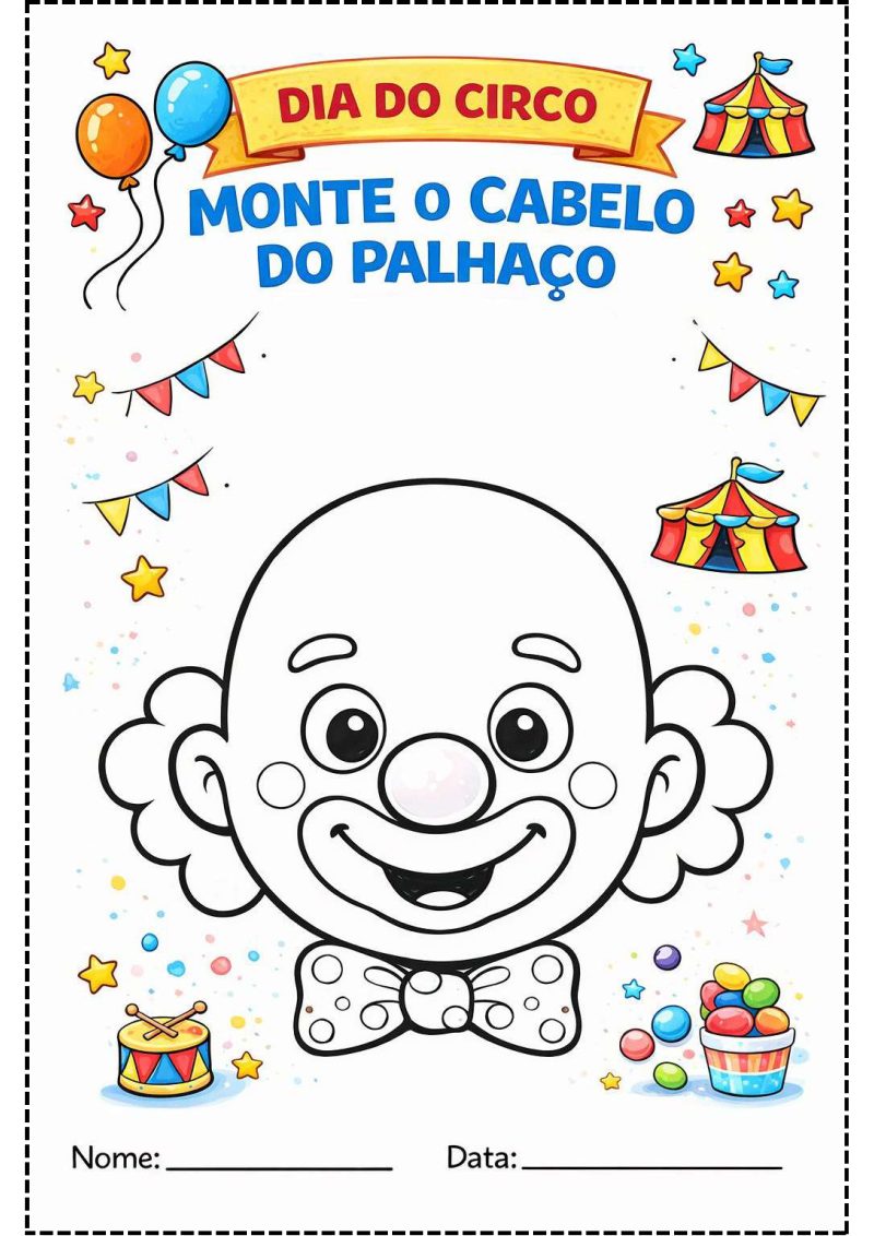 Atividade Dia do Circo – Monte o Cabelo do Palhaço