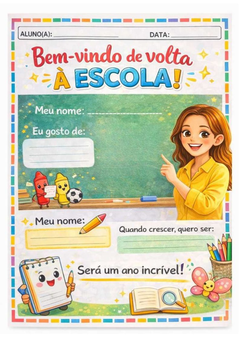Atividades de Volta às Aulas – Kit Pronto para Imprimir