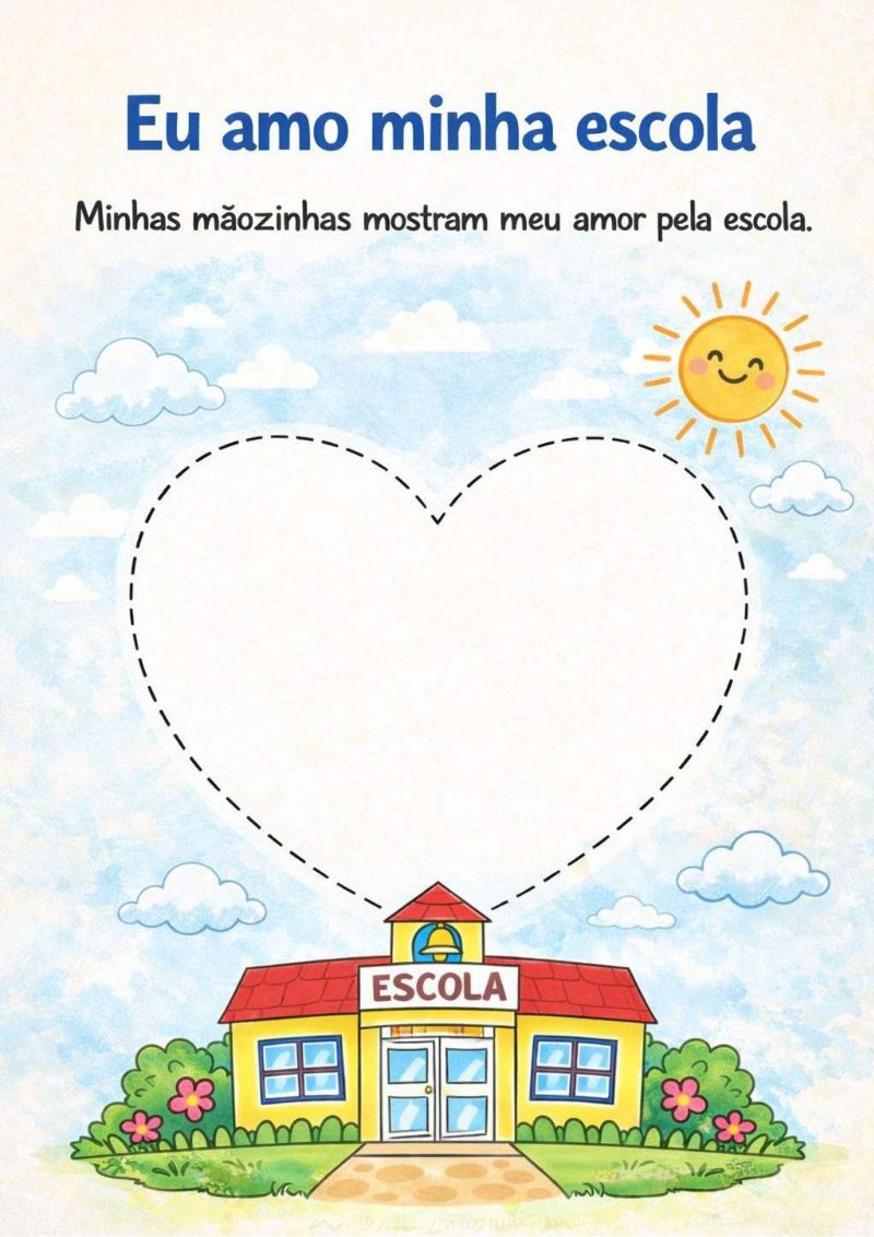 Atividades Dia da Escola – Mãozinha no Coração e Porta-Retrato