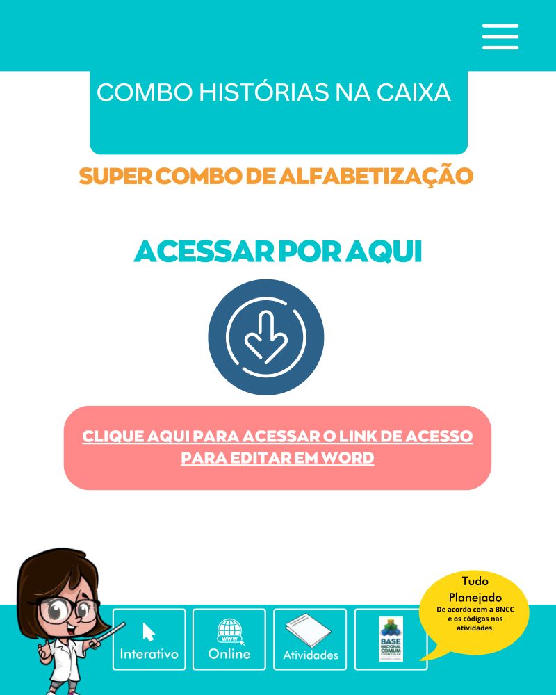 Combo Histórias na Caixa + Cartazes do Alfabeto – 26 Kits de Alfabetização