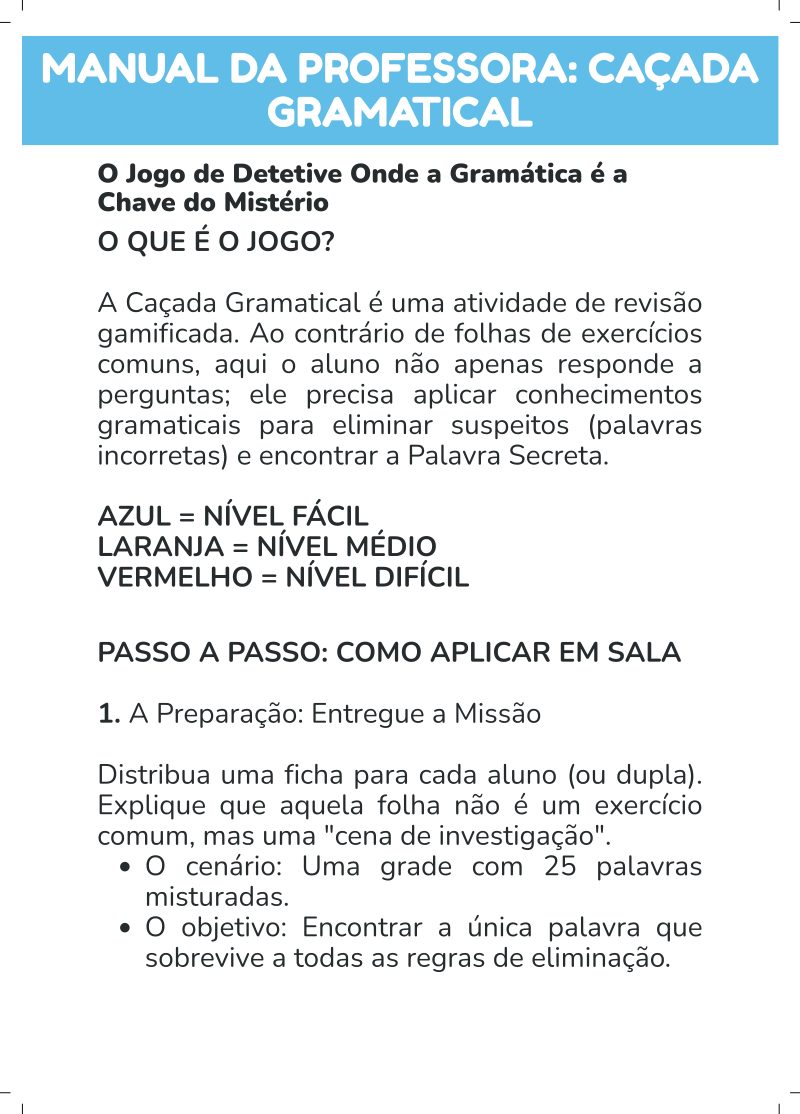 Desafio da Palavra Secreta – Caçada Gramatical