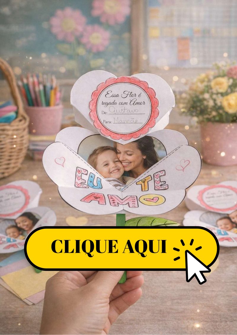 Dia das Mães – Dobradura Flor com Foto (Atividade para Imprimir em PDF)