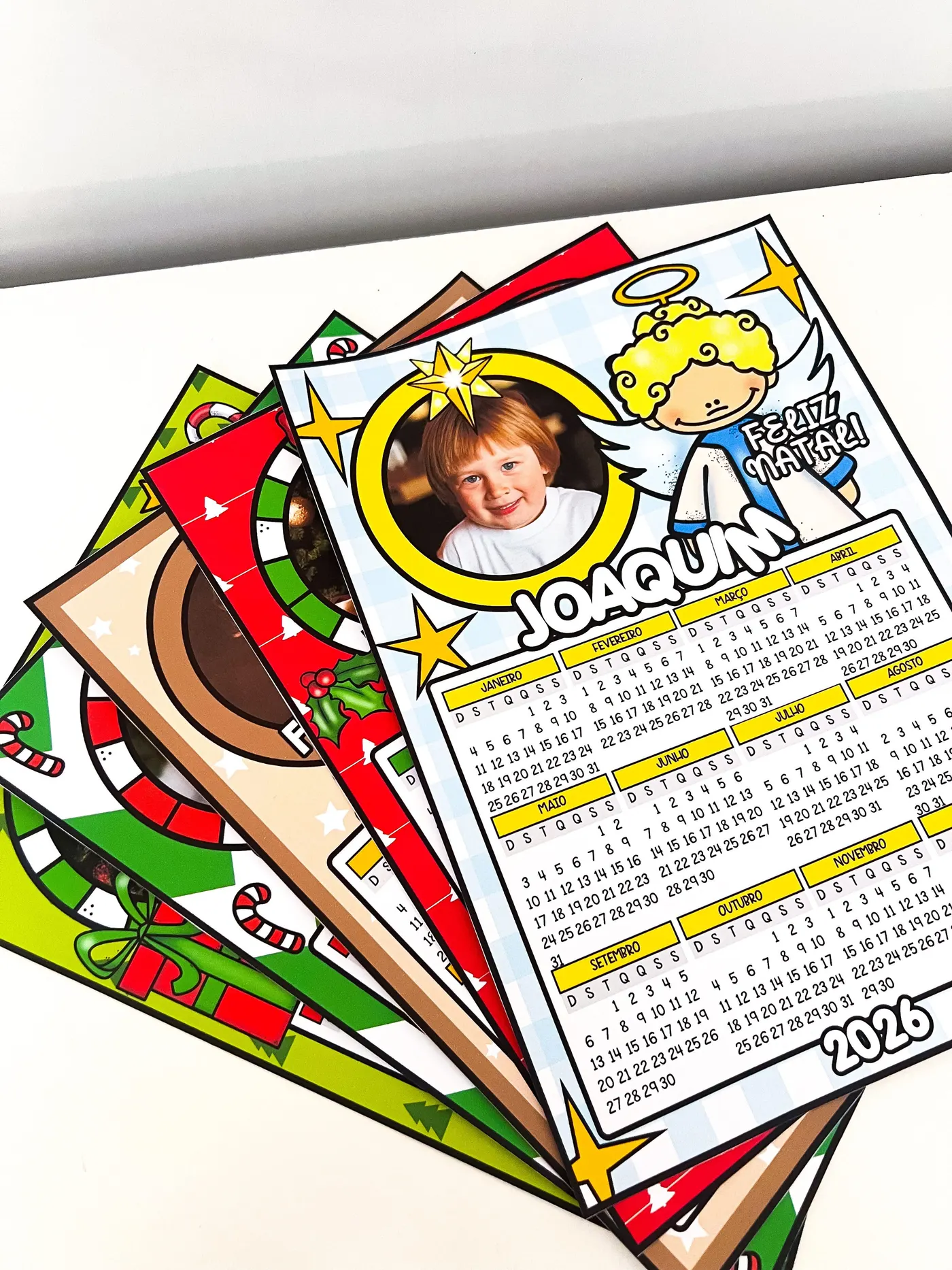 Calendário de Natal 2026 Editável Personalizado para Imprimir