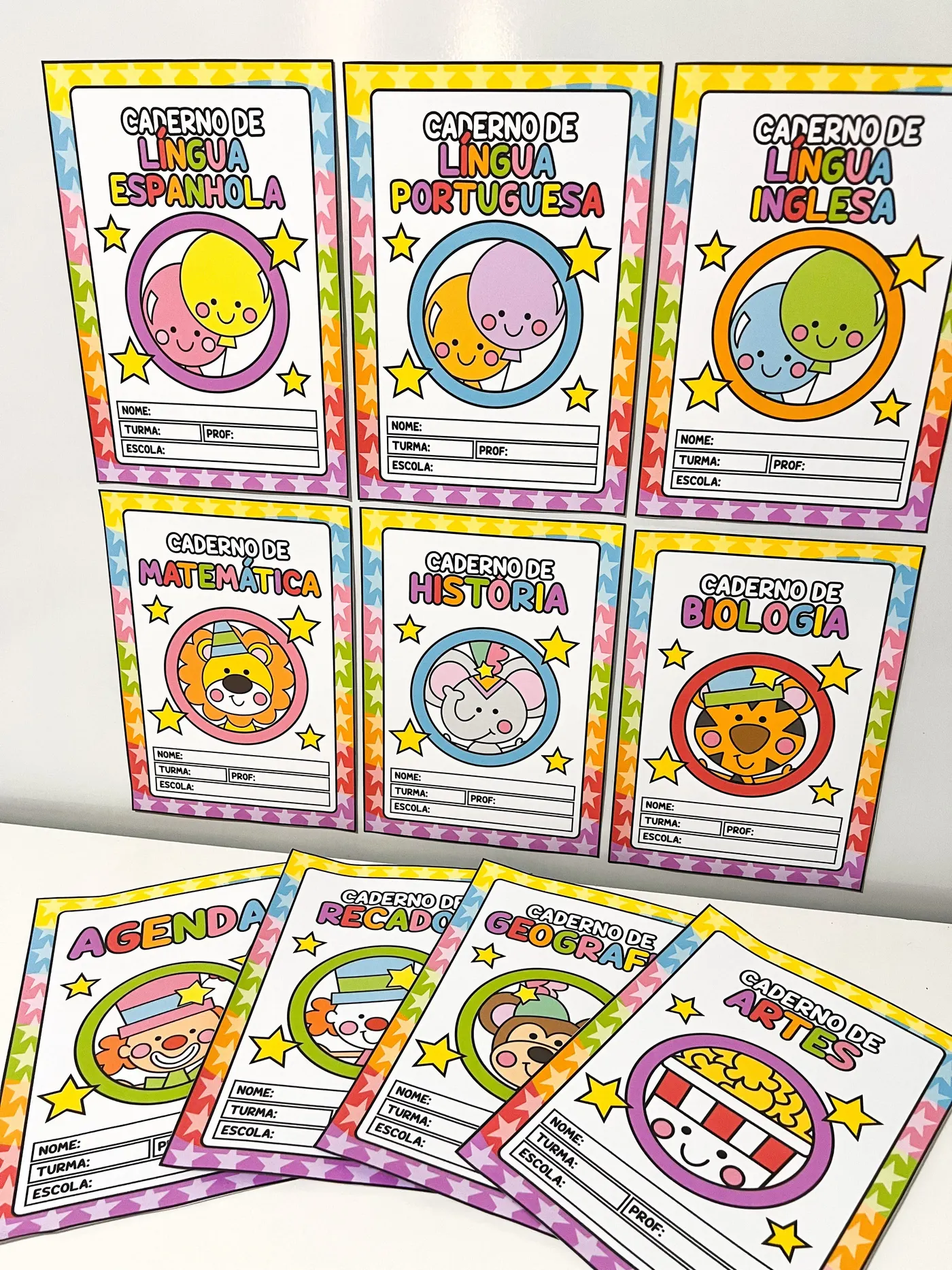 Capas de Matérias Circo da Alegria – Kit de Capas de Caderno Escolar para Imprimir