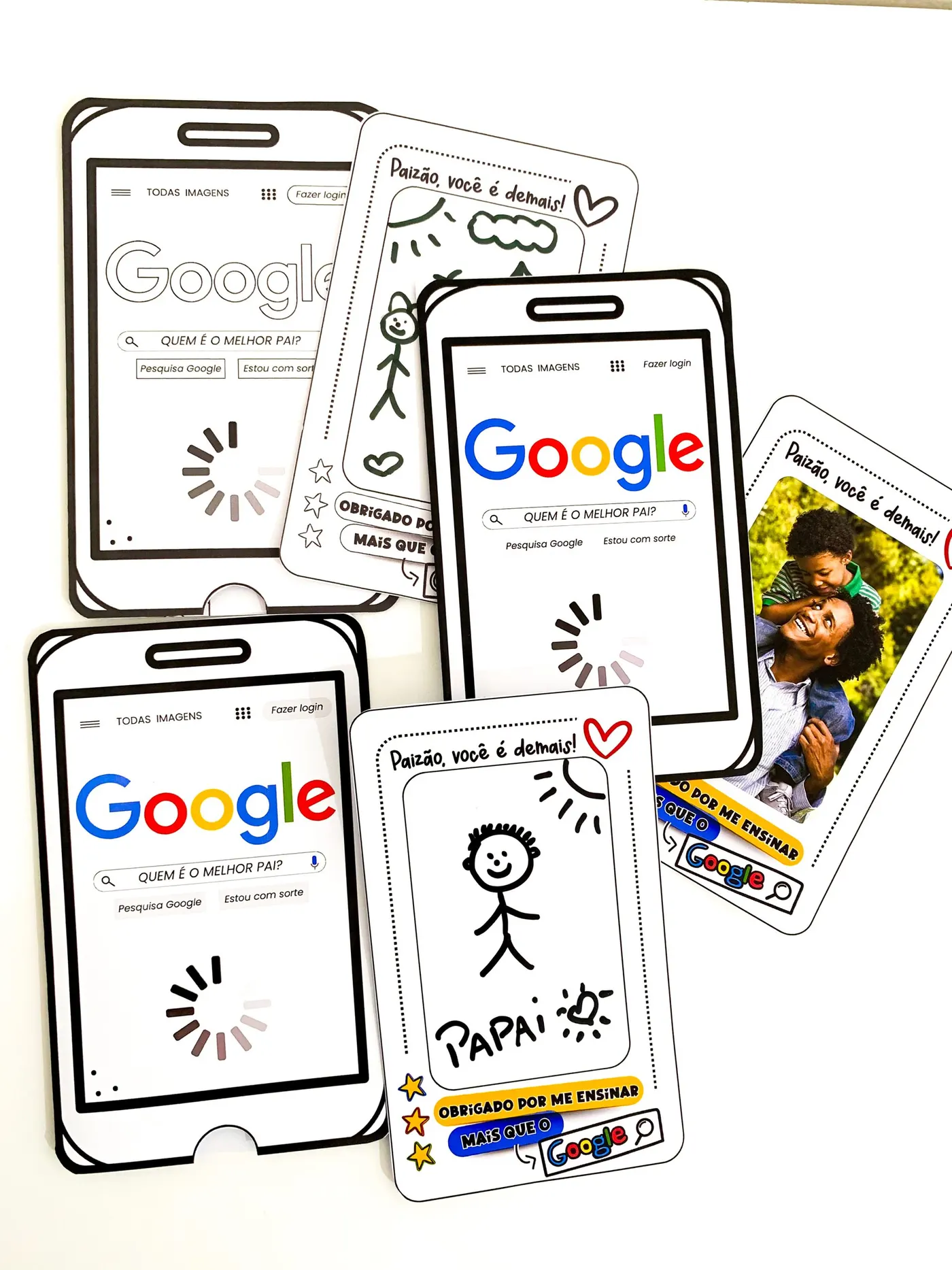Cartão Dia dos Pais tema Google.