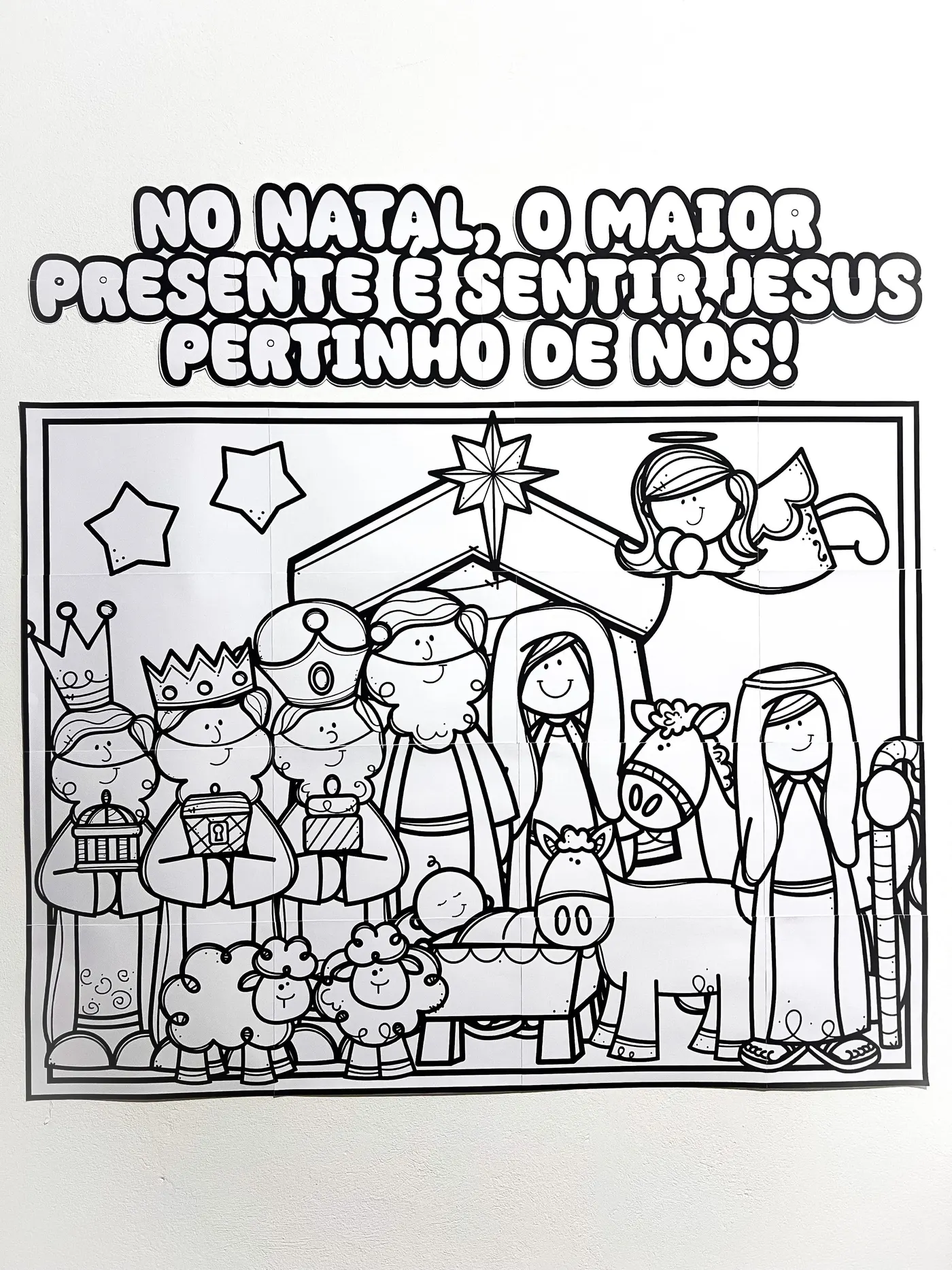Cartaz Colaborativo Natal Cristão para Imprimir