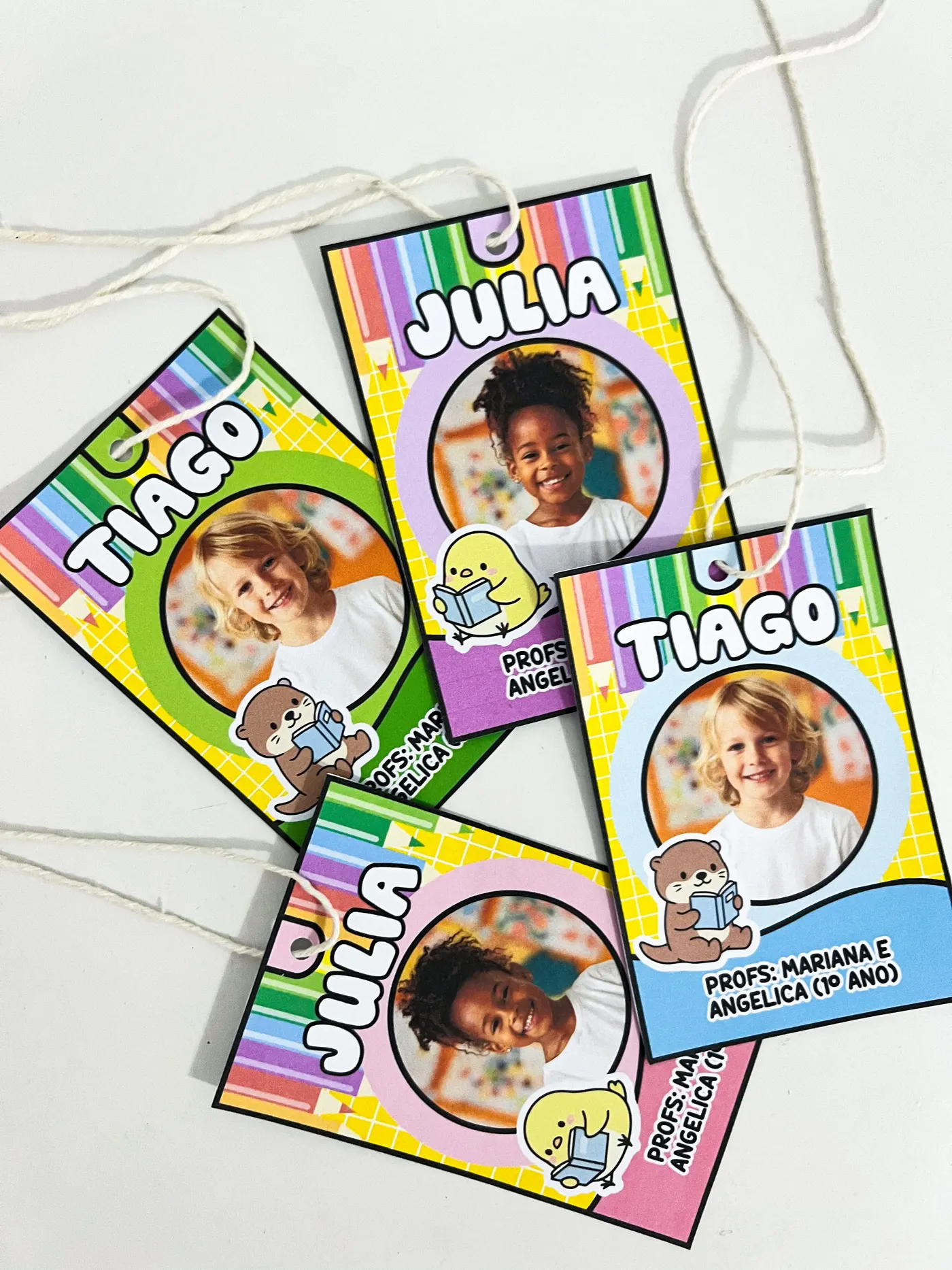 Crachás de Pescoço Editáveis – Identificação Escolar Infantil