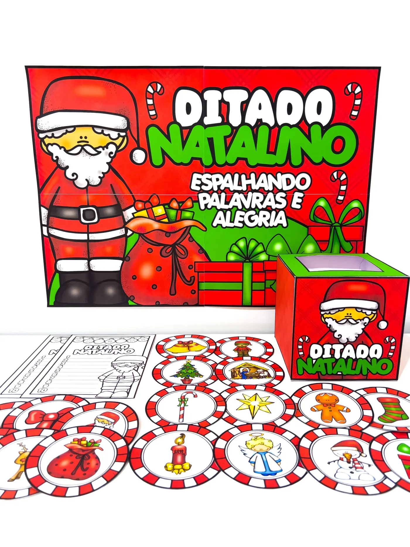 Ditado Natalino para Imprimir – Atividade de Escrita com Tema de Natal