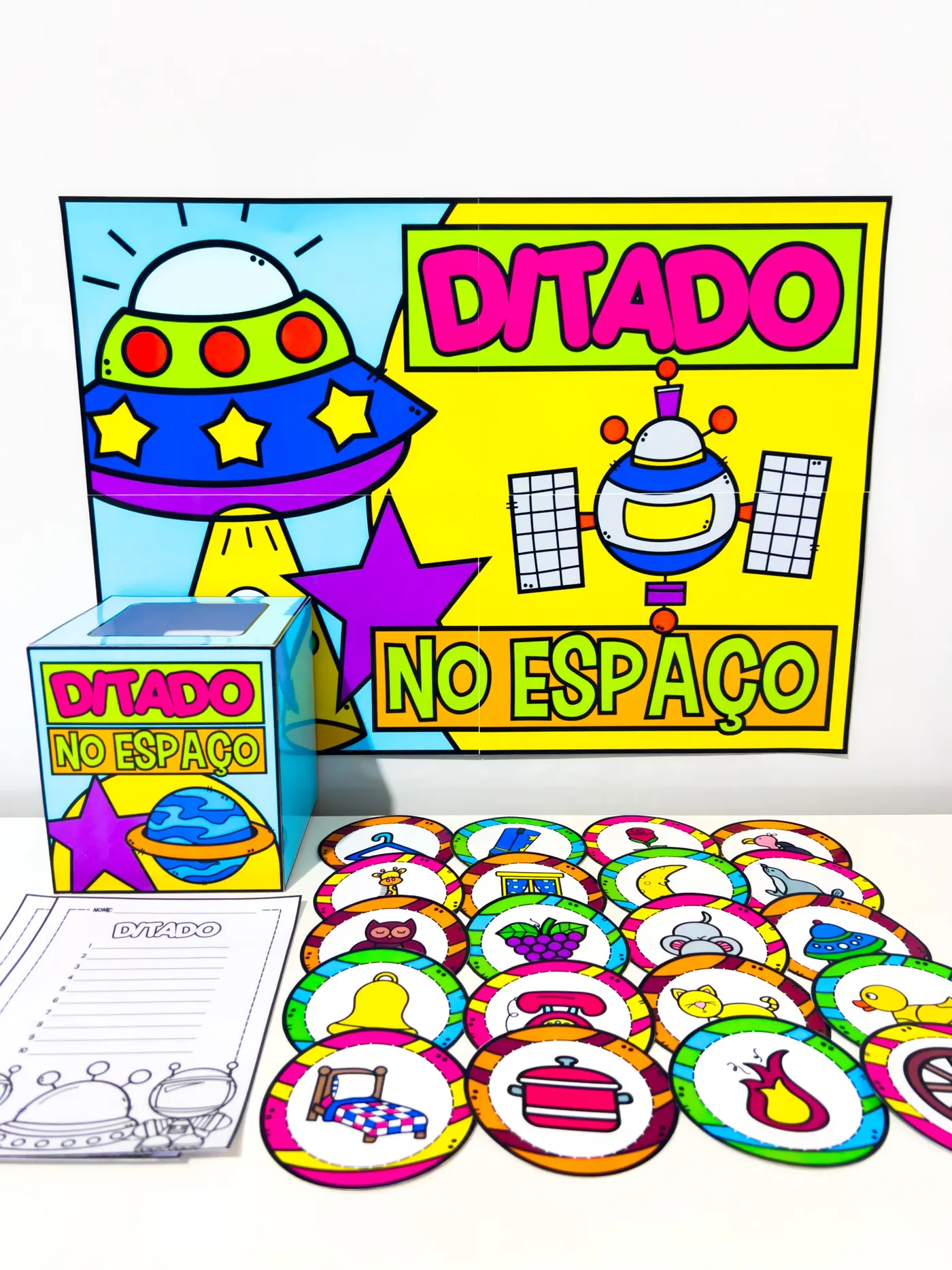 Ditado no Espaço – Atividade de Escrita Lúdica com Tema Espacial