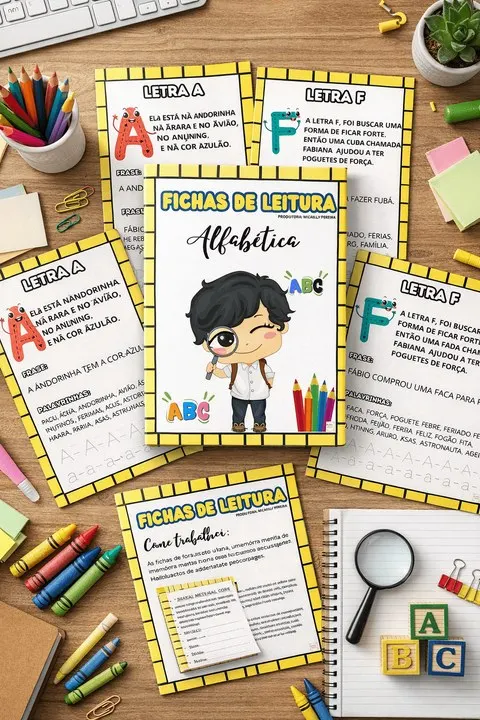 Fichas de Leitura Alfabética – A a Z (PDF para Imprimir)