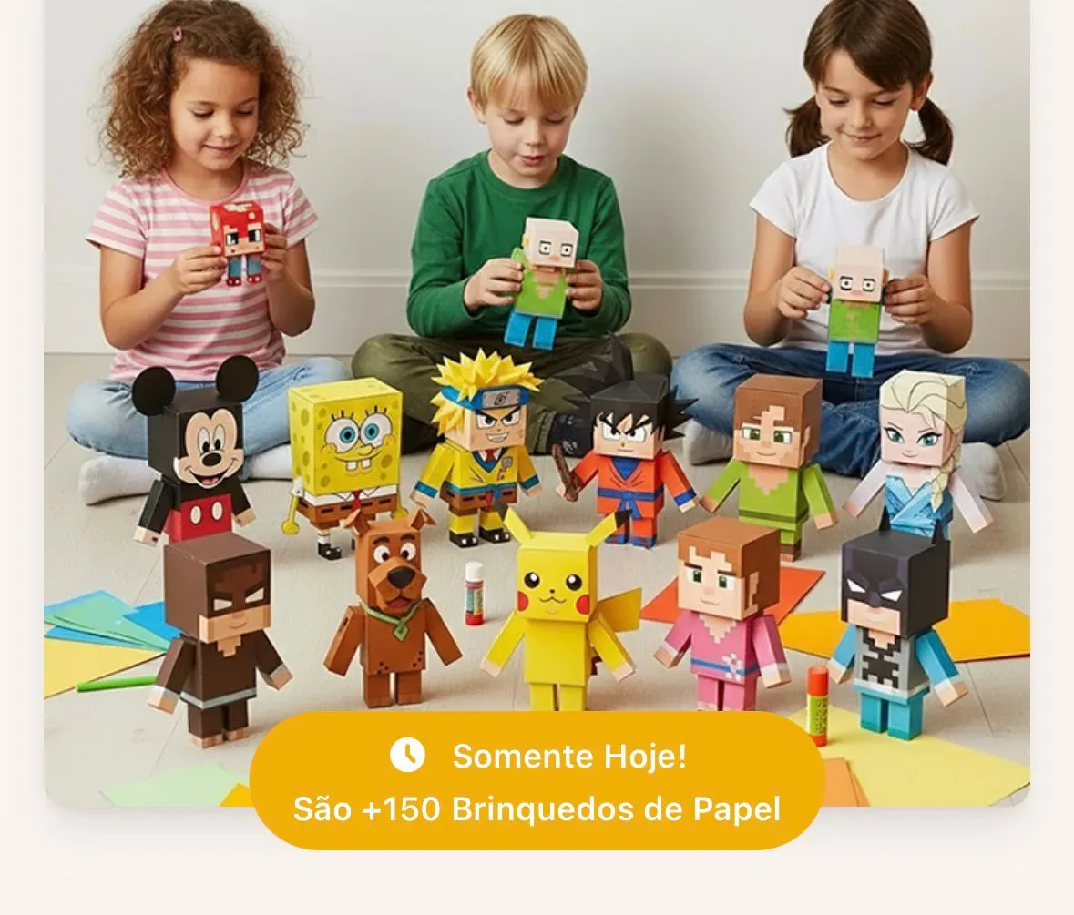 Kit Brinquedos de Papel para Imprimir – Mais de 150 Modelos em PDF