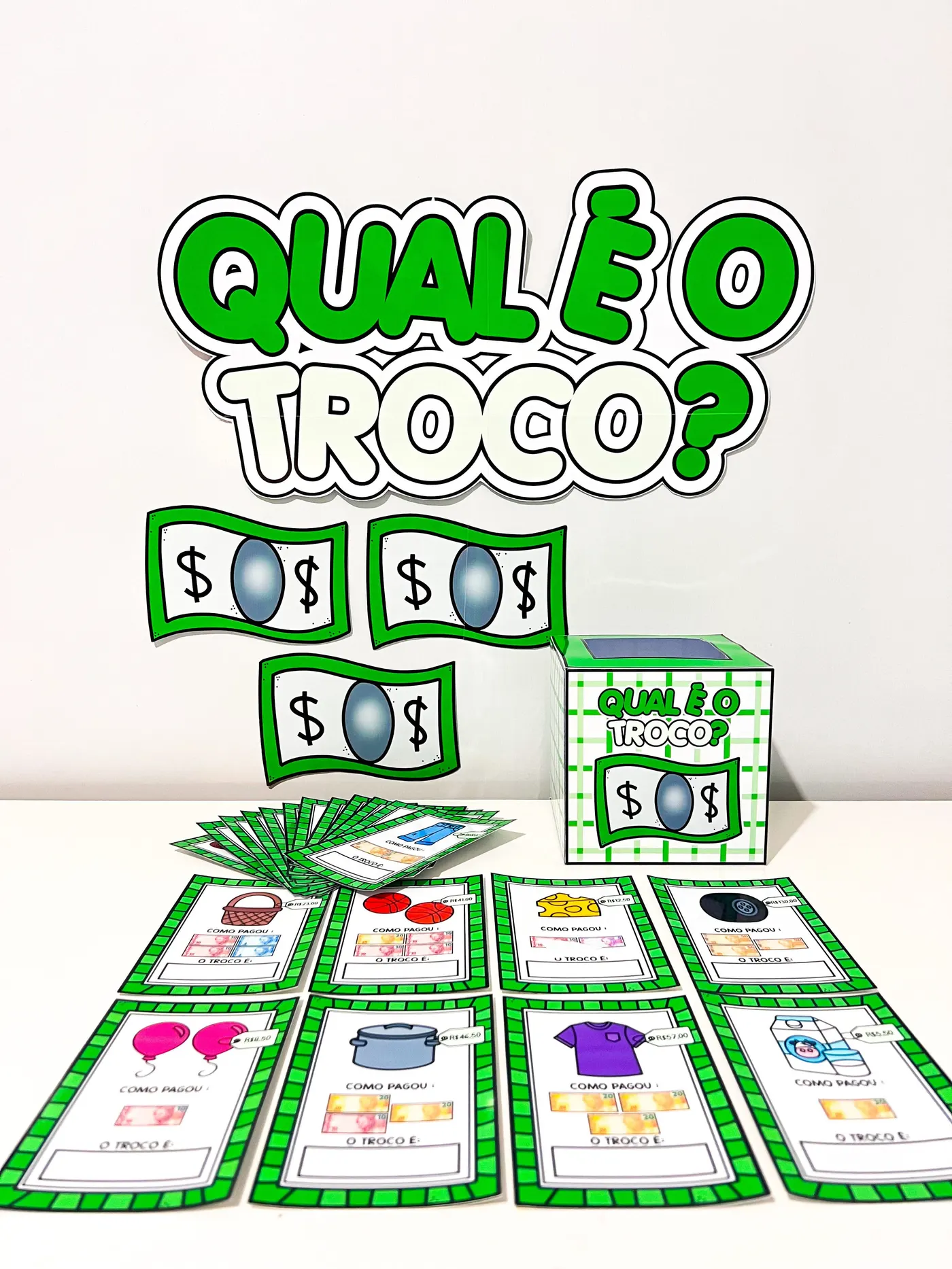 Qual é o Troco? – Jogo Matemático para Imprimir