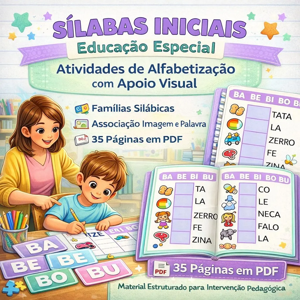 Sílabas Iniciais – Atividades de Alfabetização com Apoio Visual