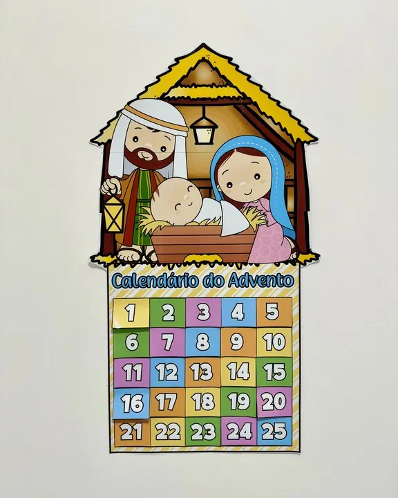 ✨ Cartaz Calendário do Advento com Presépio