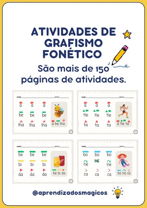 ✨ Grafismo Fonético – Atividades de Consciência Fonológica e Leitura Inicial