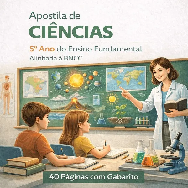 Apostila de Ciências 5º Ano do Ensino Fundamental  Alinhada à BNCC (41 Páginas com Gabarito)