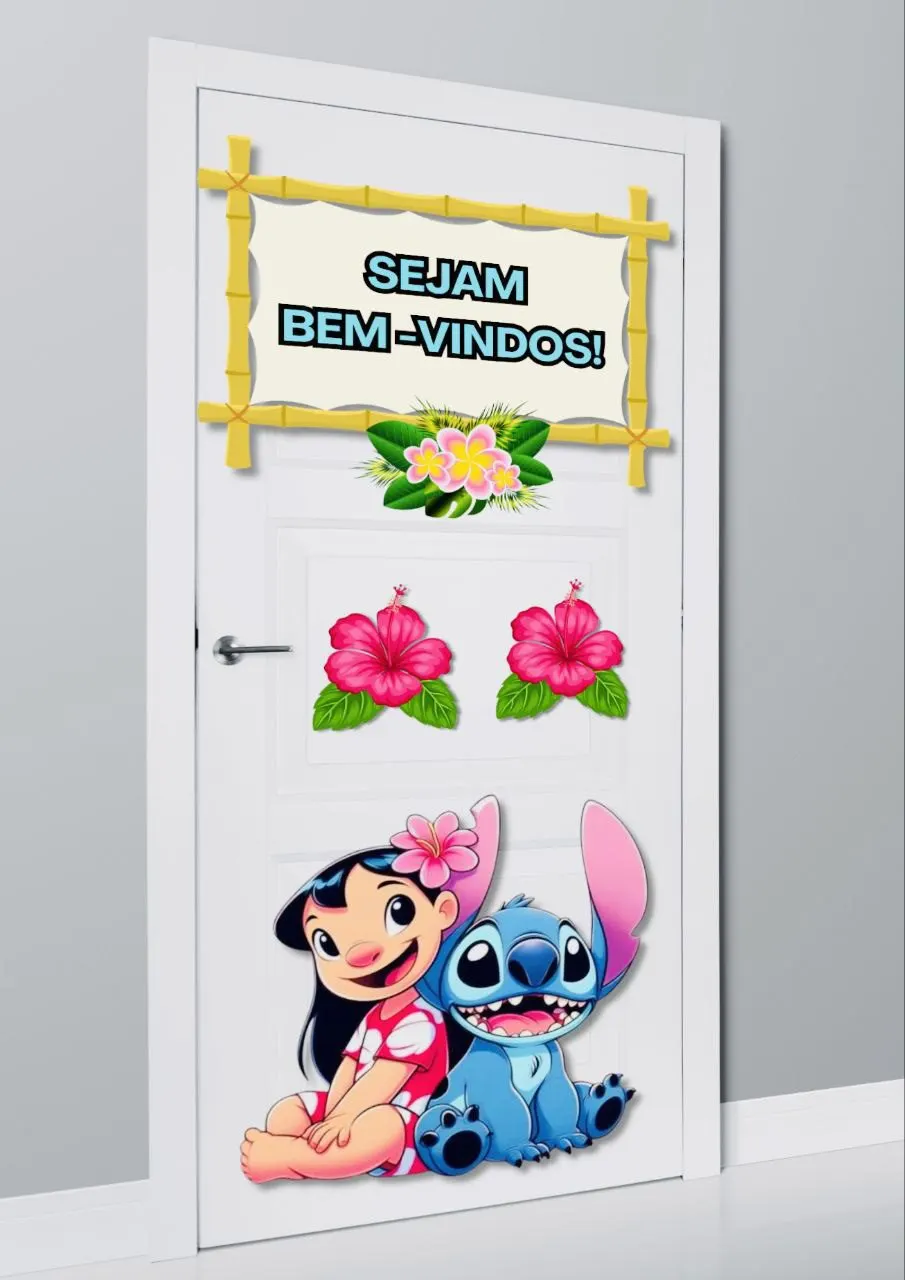 🌟 Painel de Porta Volta às Aulas – Tema Stitch 🌟