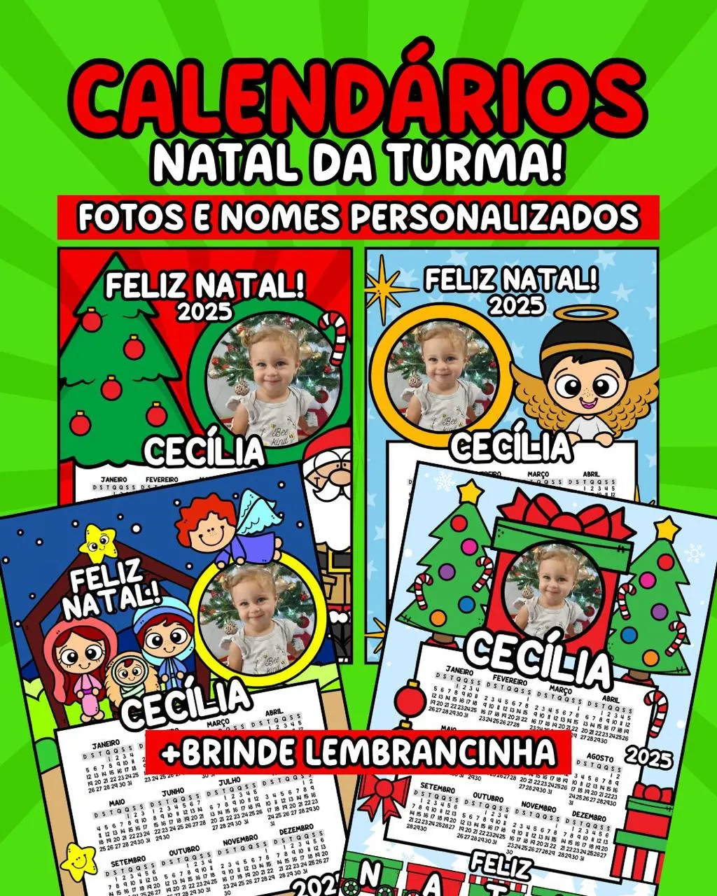 🎅🏻🎄 Calendários Personalizados de Natal da Turma