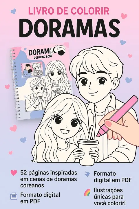 🎨 LIVRINHO DE COLORIR – DORAMAS 🌸🎬