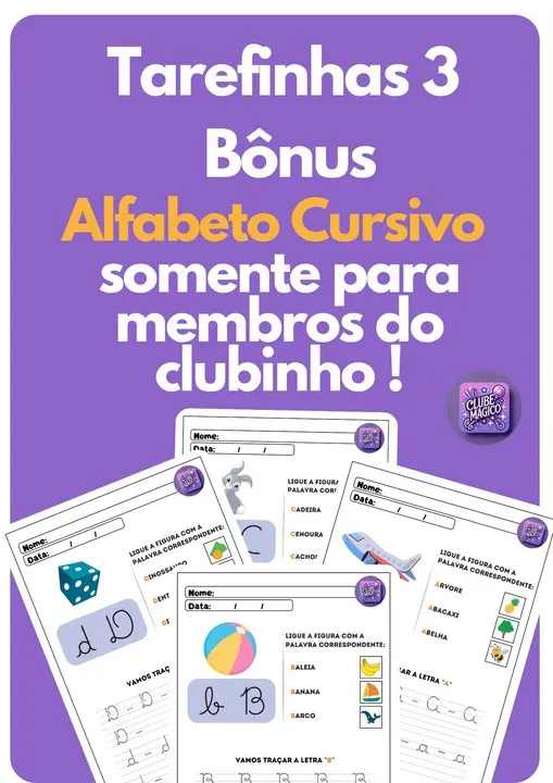 📚 Apostila Alfabeto Cursivo – Clubinho Exclusivo ✏️