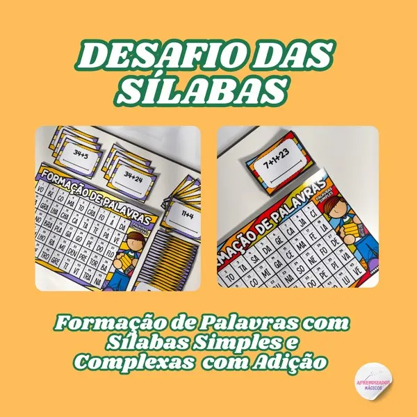 📚 Kit Desafio de Palavras: Sílabas Simples e Complexas 🧩✨