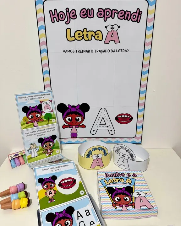 📦 Kit História na Caixa e Cartaz Letra “A”