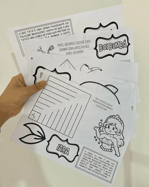 Atividades de Artes tema Folclore Brasileiro