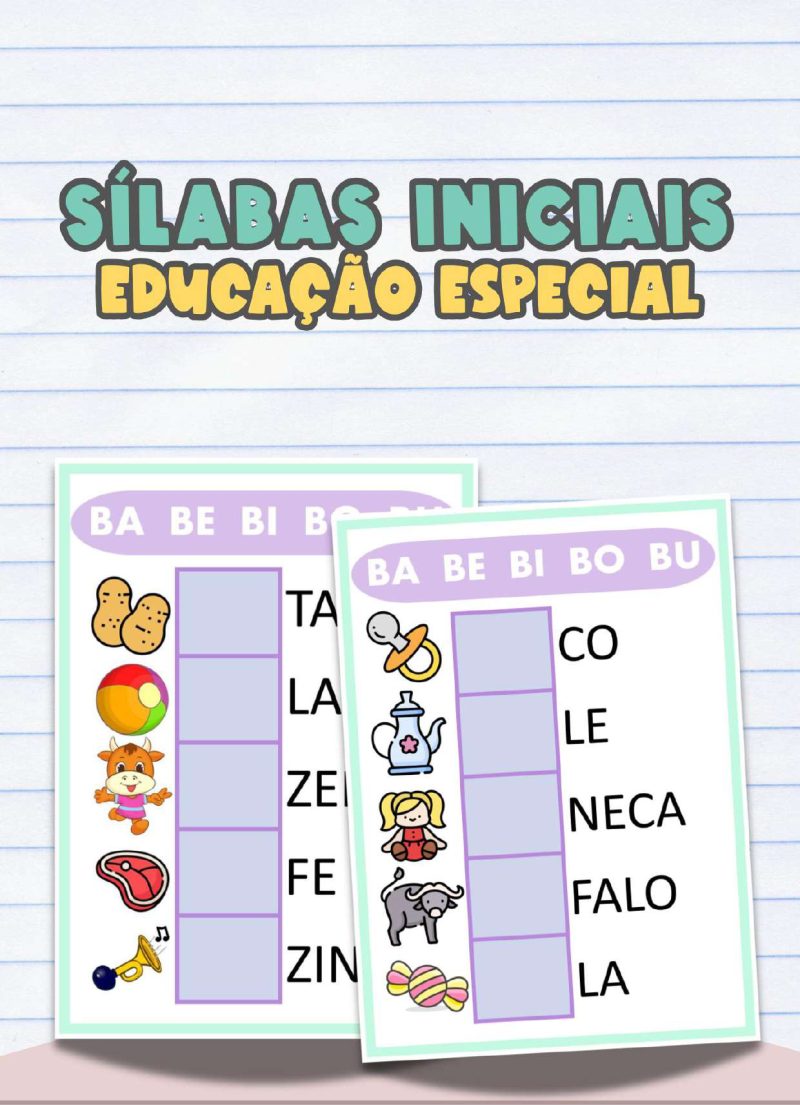 Sílabas Iniciais – Atividades de Alfabetização com Apoio Visual